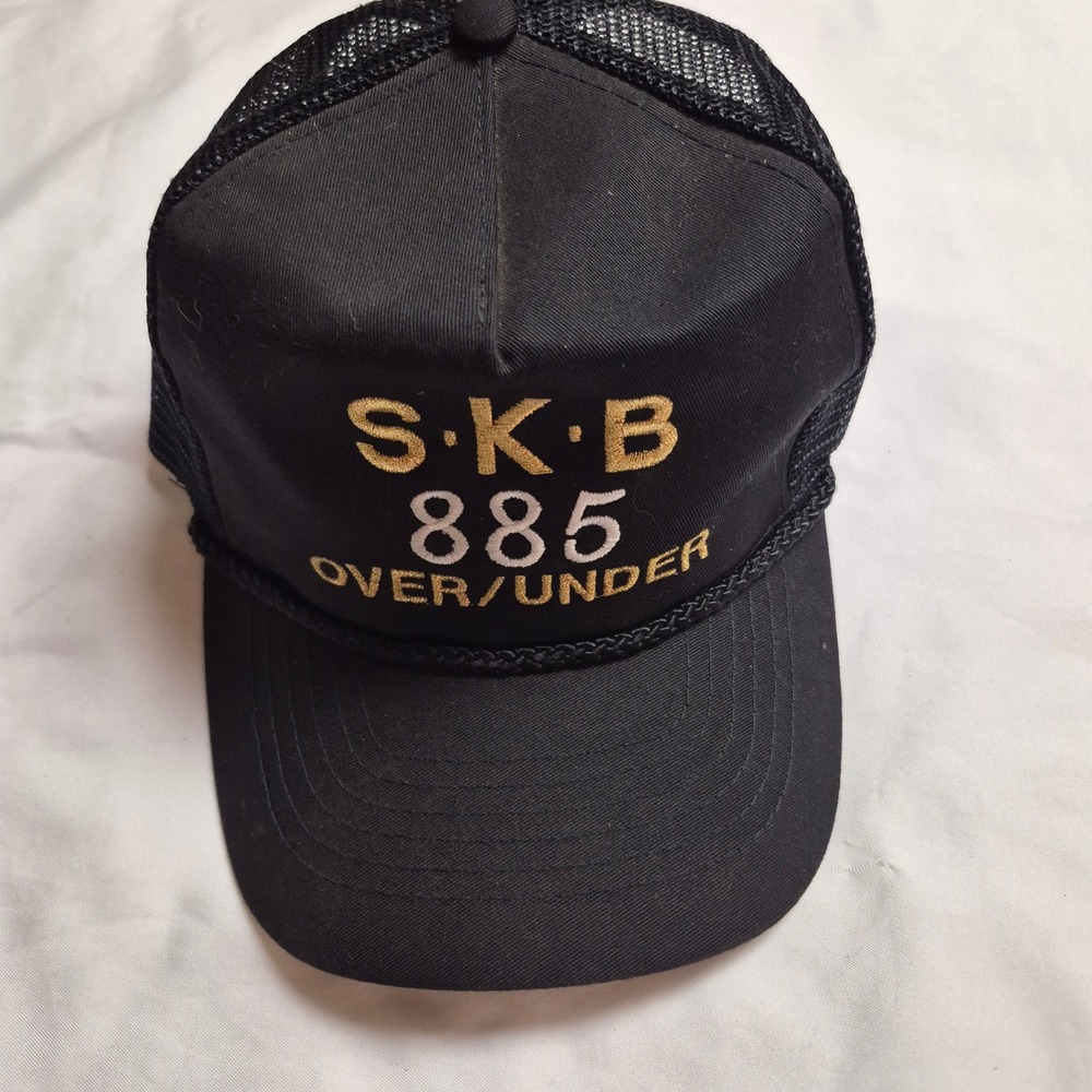 SKB 885 Over/Under Shotgun Trucker Hat Black Otto Cap Rope Snapback Mens Vintage